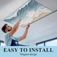 thumbnail image 5 of 4 Pack Abstract Beach Wave Fluorescent Light Covers for Ceiling Lights Blue Watercolor Modern Art Magnetic Ceiling Light Covers Overhead Light Filters for Office Classroom Home, 5 of 9