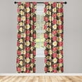 thumbnail image 3 of Ambesonne Floral Curtains, Colorful Flowers Spring Plot, Pair of 28"x95", Dark Pink Slate Brown, 3 of 5