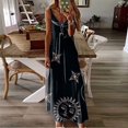 thumbnail image 4 of LAICAIW Robe d'Été Teinture sur Nœuds Florale Col en V Aguichant Sans Manches Femme Longue Mode Ample Maxi Robes Plage Fête Robe d'Été, 4 of 4