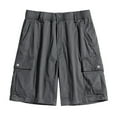 thumbnail image 1 of Pantalones Cortos de Carga para Hombres Múltiples Bolsillos de Utilidad Cintura Elástica, Pantalones Cortos de Senderismo Y Carrera de Algodón para Hombres, 1 of 3