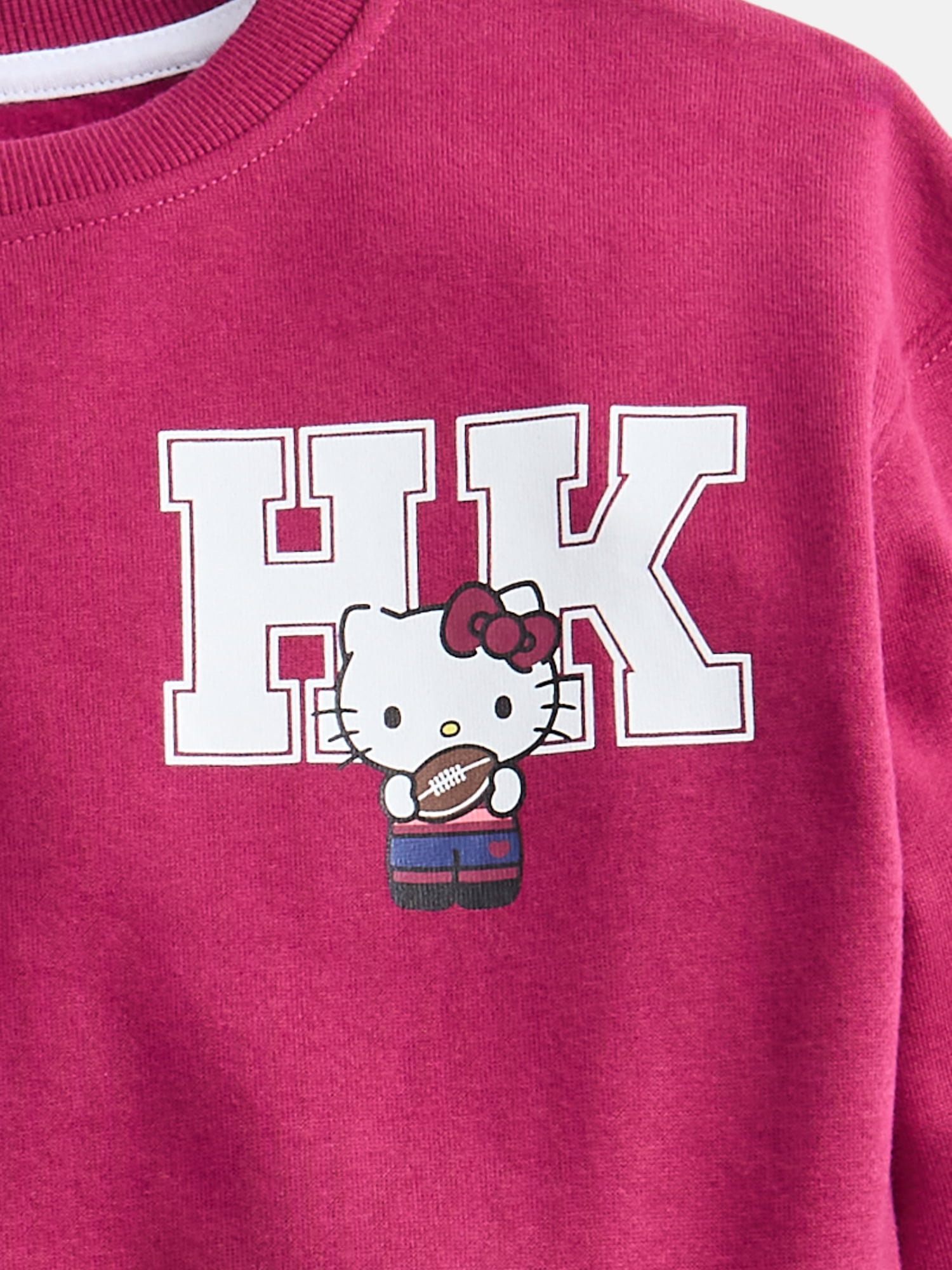 Hello Kitty Girls' Front Back Graphic Sweatshirt with Long Sleeves, Sizes 4-16