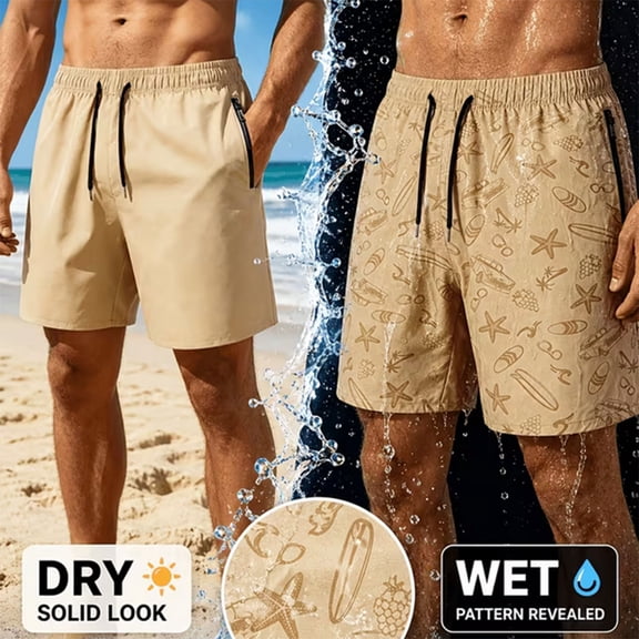 Hawaiian Mens Shorts, LONKITO Summer Beach Shorts with Pockets Drawstring Elastic Waist for Casual Vacation