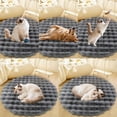 thumbnail image 7 of Lanola Deluxe Plush Dog Crate Beds, Washable Soft Shaggy Round Cat Sleeping Mat Pad, Kitten Supplies for Indoor Pets, Anti-Slip Area Rugs for Living Room Bedroom(Gray,15in), 7 of 7