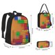 thumbnail image 2 of Fotbe Colorful Building Blocks A Set Escolar 3 en 1 para Niños - Mochila Duradera con Lonchera Aislante y Estuche para Lápices - Mochila Escolar para Niños y Niñas, 2 of 7