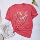 thumbnail image 1 of Fiudx Ofertas y Liquidaciones Blusas con Estampado de Flores Pequeñas para Mujer Top de Manga Corta con Cuello Redondo, 1 of 4