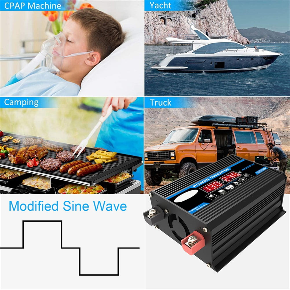 4000W Power Inverter Dc 12V To Ac 220V Car Sine Wave Converter Dual Usb