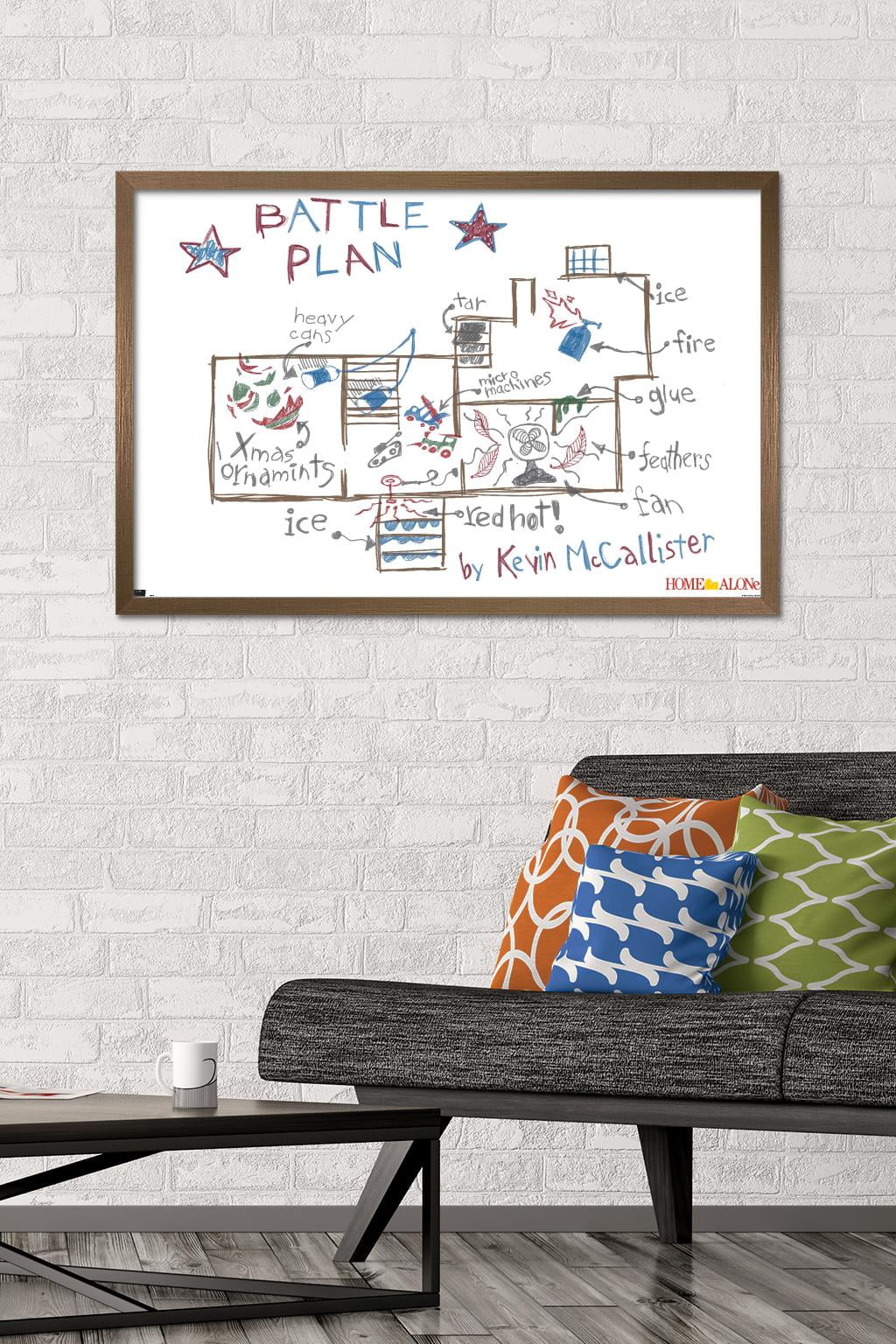 Home Alone - Map Wall Poster, 22.375" x 34", Framed