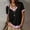 Pink, variant on Summer V-neck Women's Top T-shirt Women's Casual Loose Solid Color Hooded T-Shirt Mid-length Sleeves V-Neck Top Blue S