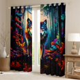thumbnail image 2 of Homewish Jungle Wolf Blackout Curtains Set of 2 (52x84 Each),Wild Animal Window Curtains,Orange Maples Leaves Curtains and Drapes For Boys Teens,Ultra Soft Home Decor, 2 of 6