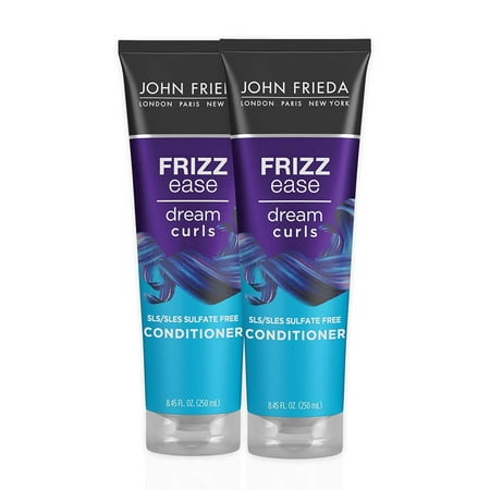 John Frieda Anti Frizz  Frizz Ease Dream Curls Curly Hair Conditioner  SLS/SLES Sulfate-Free  for Natural Curly Hair  8.45 Fl Oz  2 Pack