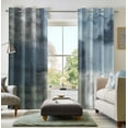 thumbnail image 3 of Dusty Blue Abstract Curtains Set Navy Grey Geometric Curtain Modern Chic Window Treatments Decorative for Farmhouse Living Room Bedroom Window 50% Darkening Curtain 42"W x 96"L (Pack of 2), 3 of 6