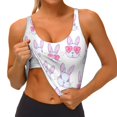thumbnail image 4 of Lsque Heart Rabbit Printed Women'S Sports Bra, Compression, Moisture Wicking, High-Impact Sports Bra For Women,Supportive sports bra-Small, 4 of 9
