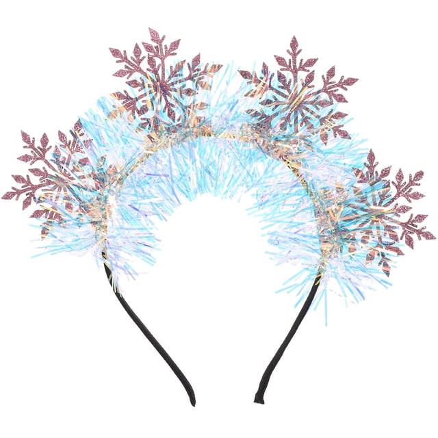 Diadema de copos de nieve Diadema de brillo Diadema navideña Diadema decorativa para mujer
