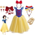 thumbnail image 2 of Disfraz de princesa Blancanieves para niñas, fiesta, graduación, malla, sin mangas, vestido largo de verano, ropa de Halloween para niños, vestido de noche 3T (Etiqueta 110) Gao Jinjia LED, 2 of 2