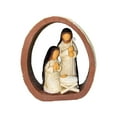 thumbnail image 4 of Figura de la Sagrada Familia, decoración navideña, artesanía, centro de mesa con chimenea creativa Marrón, 4 of 9