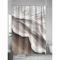 thumbnail image 5 of Abstract Wave Effect Shower Curtain, Gary Brown Gradient Beach Waterproof Shower Curtain Set with 12 Hooks Lightweight Washable Fabric Shower Curtains for Bathroom 72x72 Inches, 5 of 6