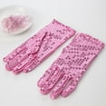 thumbnail image 3 of UJNDER Gants Colorés à Paillettes pour Femmes, Décoration de Robe de Performance Scintillante et Accessoires de Fête, Rose, 3 of 4