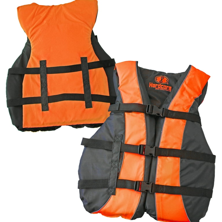 Hardcore Water Sports NEON High Visibility Adult Universal Life Jacket PFD  Type III Ski Vest
