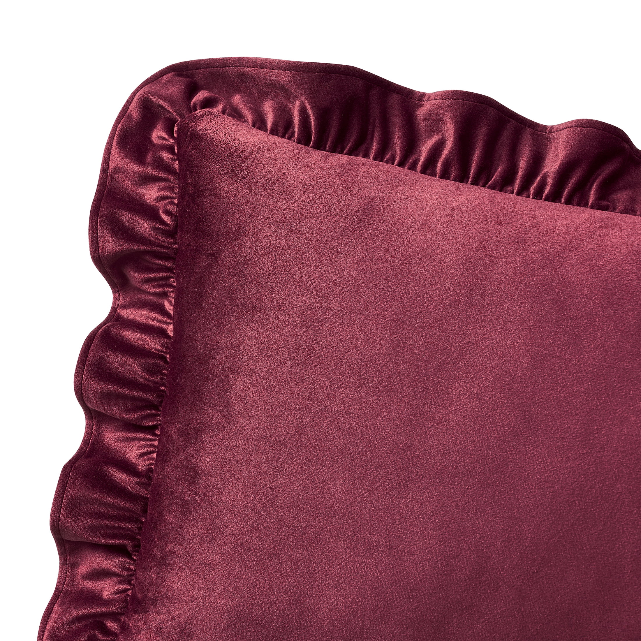 My Texas House 14" x 36" Red Ruffle Oblong Decorative Pillow