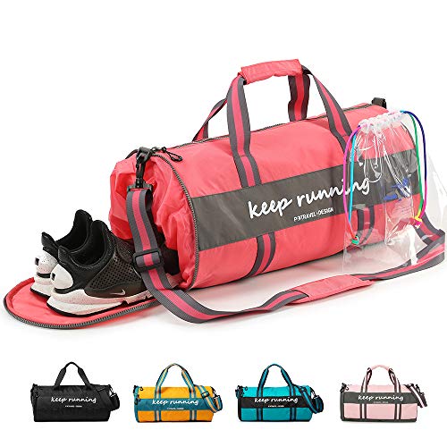 Lion Head Sports Gym Bag with Shoes Compartment Travel Duffel Bag for Men Women 