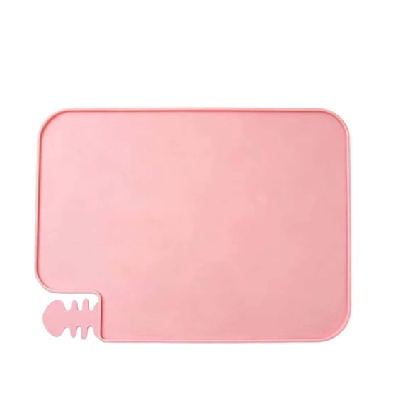 Silicone Pet Feeding Mat for Dogs and Cats, Non Dog Bowl Mat with Raised Edge Lip, Waterproof Placemat for Floor Carpet, Spill Proof Dishwasher Safe Tray for Pet Food Water 18.7x13.5Inch