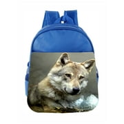 Angle View: Preschool Backpack Animals Wolf Close Up Toddler School Bag Set
