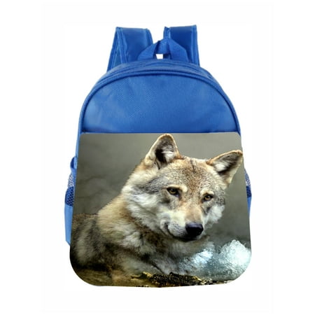 Preschool Backpack Animals Wolf Close Up Toddler School Bag Set