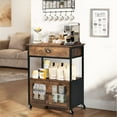 thumbnail image 6 of Catrimown Coffee Cart, Coffee Bar Microwave Cart with Storage, Coffee Cart Station, Rustic Brown, 6 of 8