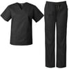 Medgear Unisex Scrub Set, V-neck Top and Multi-pocket Utility Pants