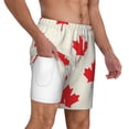thumbnail image 2 of Kdxio Happy Canada Day Print Men'S Swim Trunks With Compression Liner 7 Inch Inseam Quick Dry Swim Shorts, 2 of 7