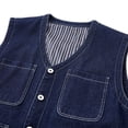 thumbnail image 5 of Purcolt Men's Big and Tall Denim Vests Button Up Sleeveless Stretchy Jean Jacket Outdoor Fishing Work Utility Vest Outerwear Vest with 4 Pockets, 5 of 8