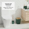thumbnail image 3 of Clara Clark  Bamboo Bathroom Accessories Set with Shower Curtain Set, Toilet Brush, Trash Can & Soap Dispenser Complete Set - Hunter Green, 3 of 5