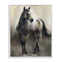 Stupell Industries Copper & Nickel Horse Animals Painting White Framed Art Print Wall Art, 11 x 14