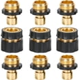 thumbnail image 1 of shiyou-Garden Hose Quick Connect Fittings with Water Stop, Metal Hose Quick-Connect Fittings, 3/4 Inch GHT Thread Garden Hose Quick Connector Set Adapters with Auto Shut-Off, 3 Female + 6 Male, 1 of 4
