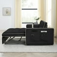 thumbnail image 4 of Aukfa Pull Out Sofa Bed, Tufted Convertible Sleeper Sofa Futon Sofa for Home Office, Velvet, Black, 4 of 10