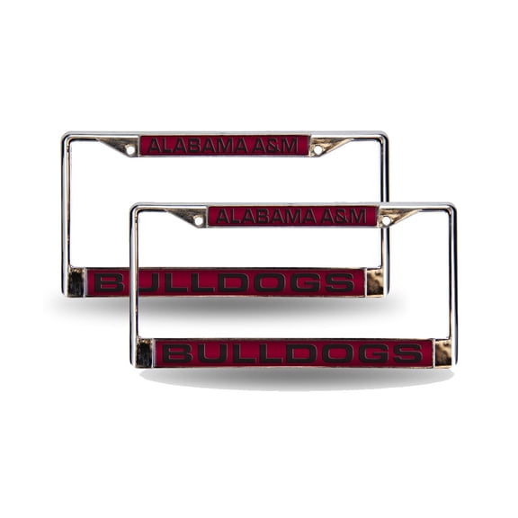 Alabama A&M NCAA Bulldogs Chrome Metal (2) Laser Cut License Plate Frame Set
