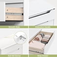 thumbnail image 6 of 4 Drawer Dresser, Modern Wooden Storage Chest with Embedded Handles, Anti-Tip Safety Device, White Finish Bedroom Organizer for Living Room Kids Room, 6 of 8