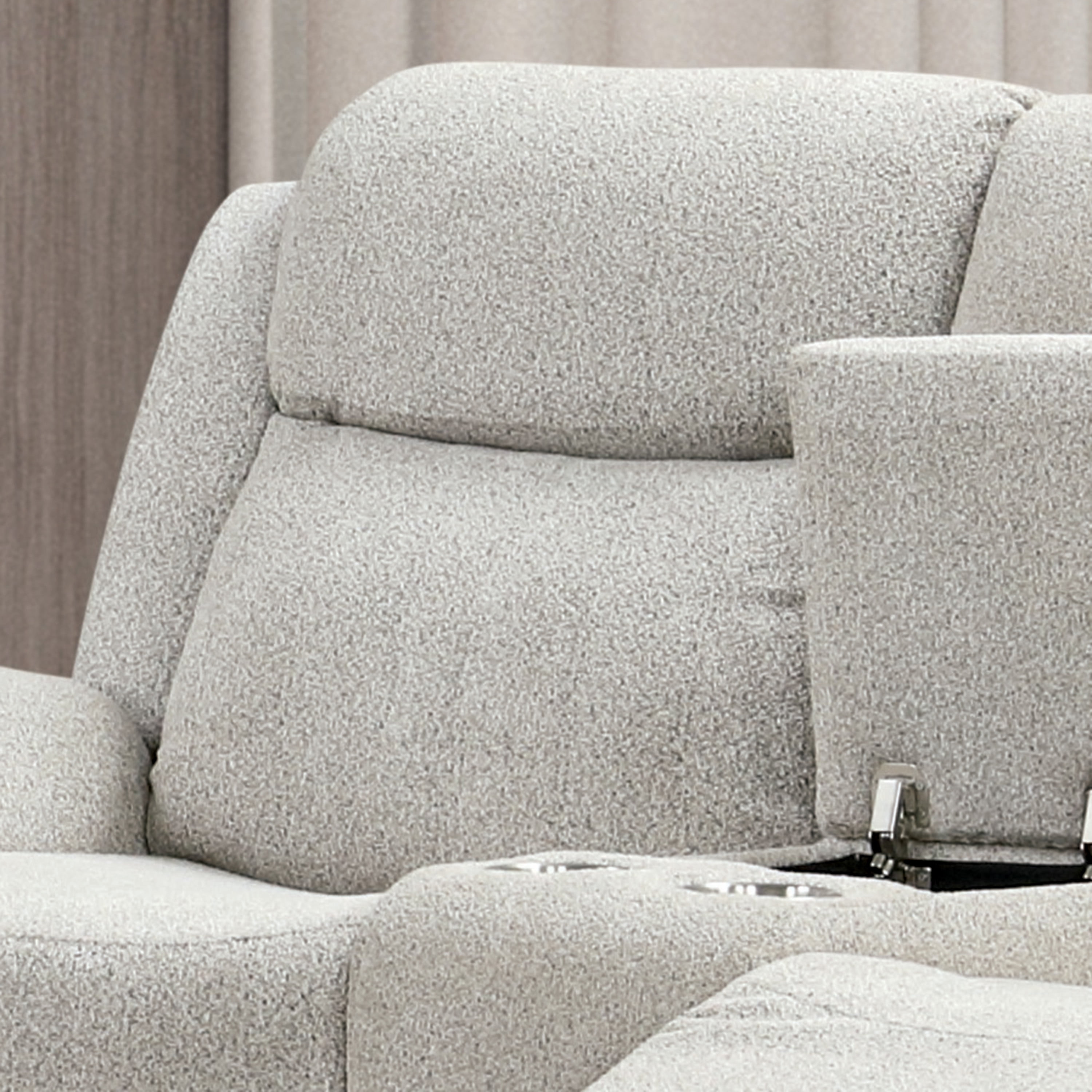 Furniture of America Paziel Modern Fabric Reclining Loveseat, Light Gray