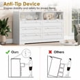 thumbnail image 3 of Studyset Dresser for Bedroom with 6 Drawers, Large Wooden Bedroom Dressers with Power Outlet and Led Lights, 55 Inch Wide TV Dresser, Wood Modern 6 Drawers Dressers & Chests of Drawers for Room, 3 of 9
