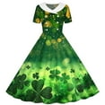 thumbnail image 2 of MKOSPLRT Robe Vintage Années 50 à Pois pour Filles Robe de Fête Imprimé Trèfle Robe de Mariage Décontractée pour la Saint-Patrick 5-14 Ans, 2 of 6