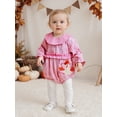 thumbnail image 3 of BemeyourBBs Thanksgiving Baby Girls Romper Plaid Embroidery Turkey Bodysuit, 3 of 9