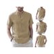 thumbnail image 5 of Txlixc Camisa con cuello levantado y botones para hombre, manga corta, color sólido, uso diario, ropa de calle informal, tops para hombre Txlixc Casual, 5 of 6