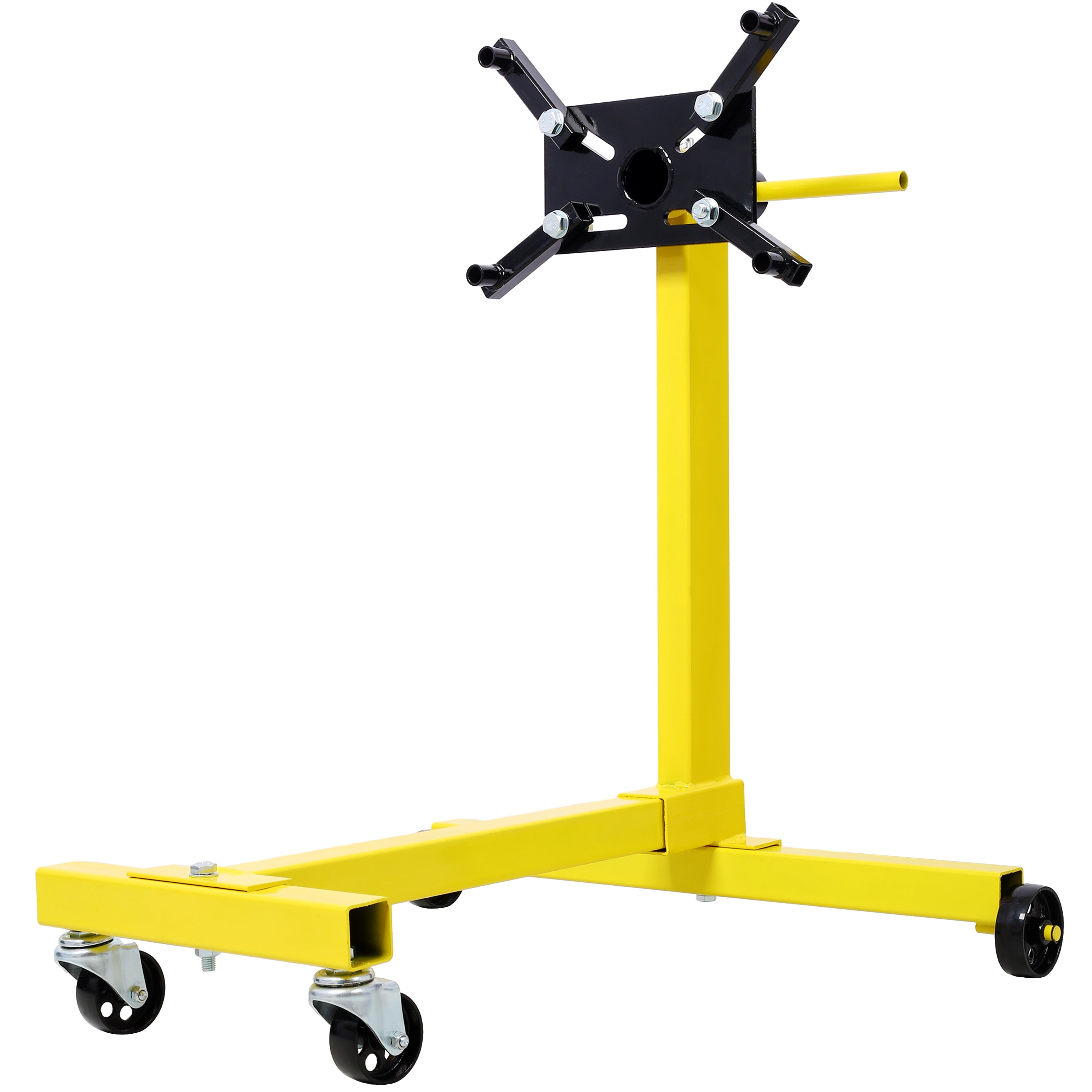 Floor Jack, Rotating Engine Stand, Coyote Engine Stand Rotating Stand with 1000-Lb Capacity, Engine Hoists & Stands Engine Test Run Stand, Yellow Car Jack,Steel Scissor Jack