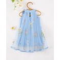 thumbnail image 4 of Baby Girls Clothes Toddler Girls Tulle Dress 4T Girls Summer Halter Dress 5T Girls Sleeveless Solid Color Floral Dress Blue, 4 of 9