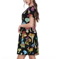 thumbnail image 2 of Disketp Bright Mushrooms para Vestido de Manga Corta para Mujeres, Vestidos de Verano para Mujeres, Casual y Holgado para la Playa, 2 of 6