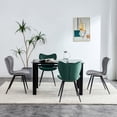 thumbnail image 3 of Dining Chairs Set Of 2, Dark Green Velvet Chair Modern Kitchen Chair With Metal Leg, 3 of 9