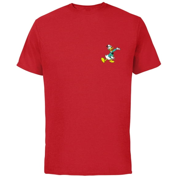 Disney Mickey & Friends Donald Duck Small Pose - Short Sleeve Cotton T-Shirt for Adults - Customized-Red