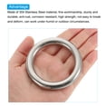 thumbnail image 4 of Unique Bargains 2" Seamless Metal O Rings, 304 Stainless Steel O-Ring Solid Round Rings for Macrame, DIY Craft,8x50mm, 4 of 5