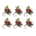 thumbnail image 1 of Juego de 6 Servilleteros con Agujas de Pino, Bayas, Navidad, AccióN de Gracias, DíA Festivo, RúStico, Granja, Servilleteros, Soportes, 1 of 7