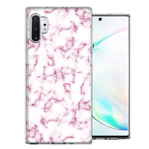 MUNDAZE For Samsung Galaxy Note 10 Pink Marble Design Double Layer Phone Case Cover